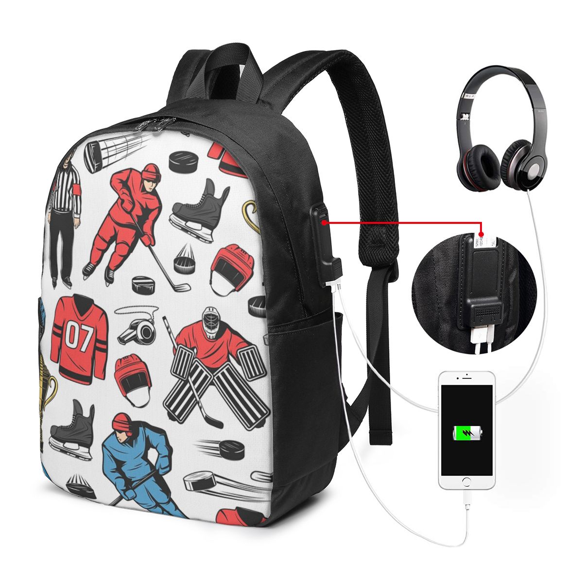 Women Bags For Laptop - Ice Hockey Players On Rink Backpack