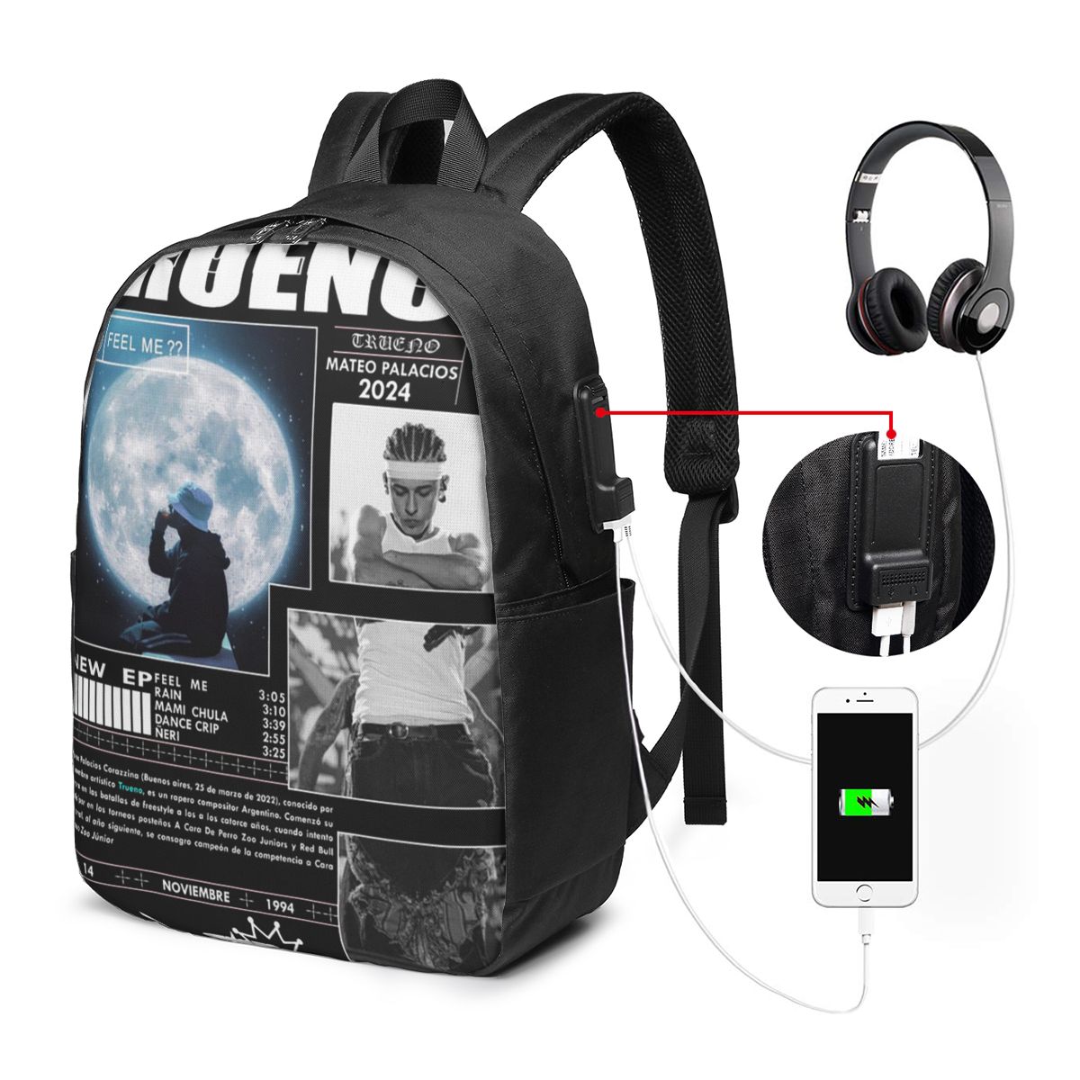 Women Bags For Laptop - Funny Trueno Hip Hop Rapper Backpack