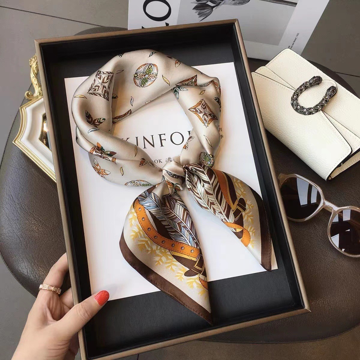 Women Bags Online - Luxury Fashion Print 70*70cm Silk Square