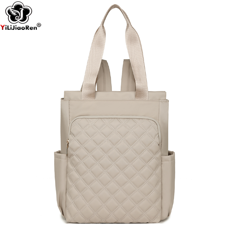 Women Bags With Laptop Compartment - Fashion Plaid Backpack Women Waterproof Nylon