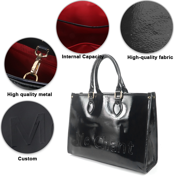 Women Black Glossy Patent PU L - đánh giá và giá Top Handle Structured