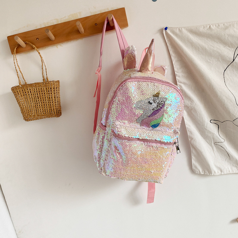Sequin Unicorn Backpack Pink S - đánh giá và giá Women'S Bags Going Out