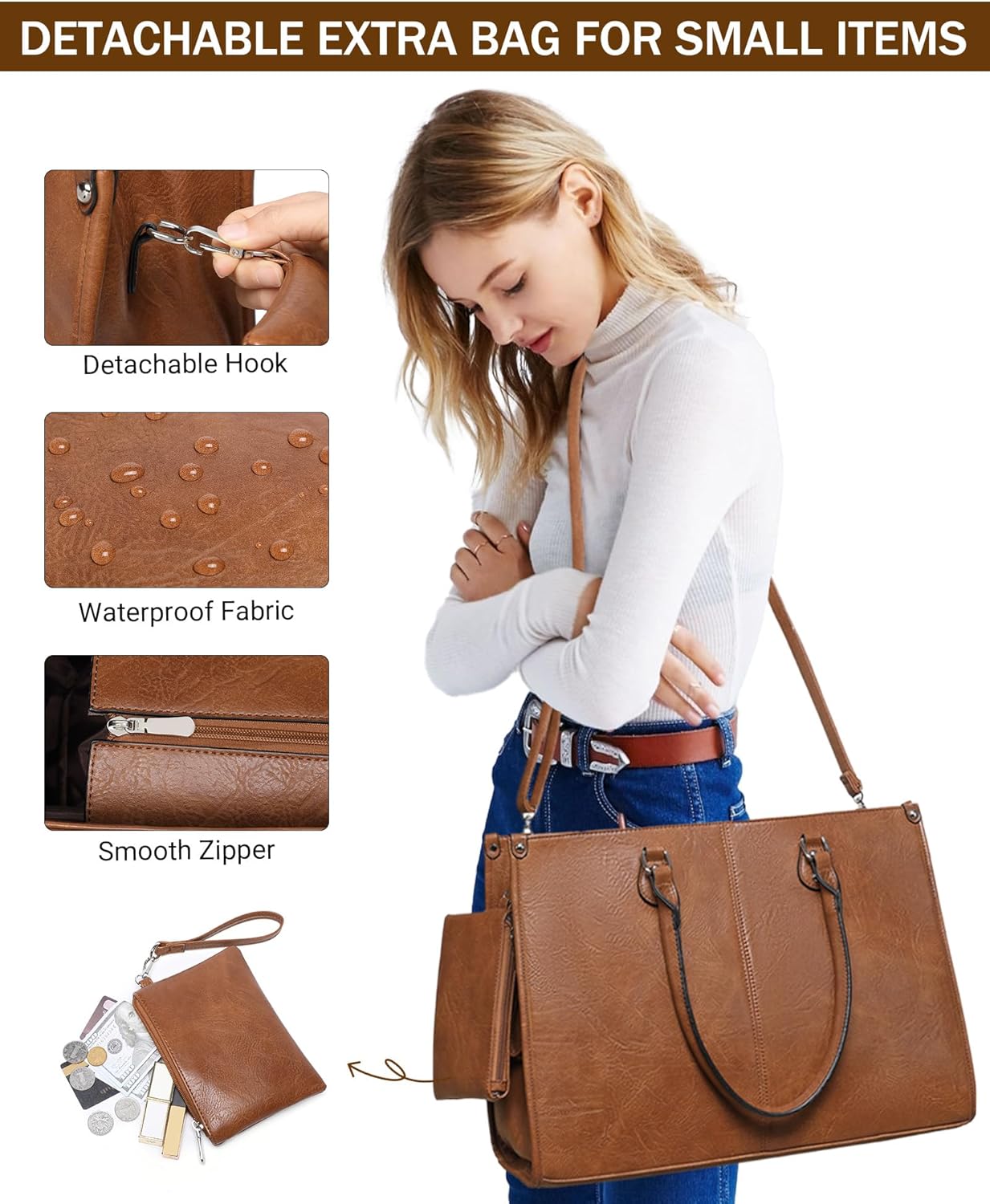 2 in 1 Laptop Tote Bag with In - đánh giá và giá Women Bags With Laptop Compartment