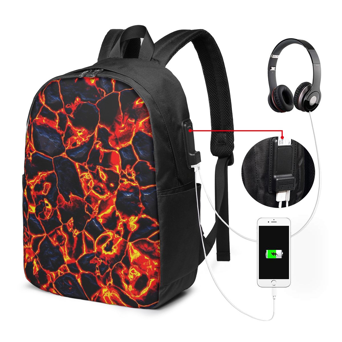 Magma Volcano Lava Fire Backpa - đánh giá và giá Women Bags For Laptop