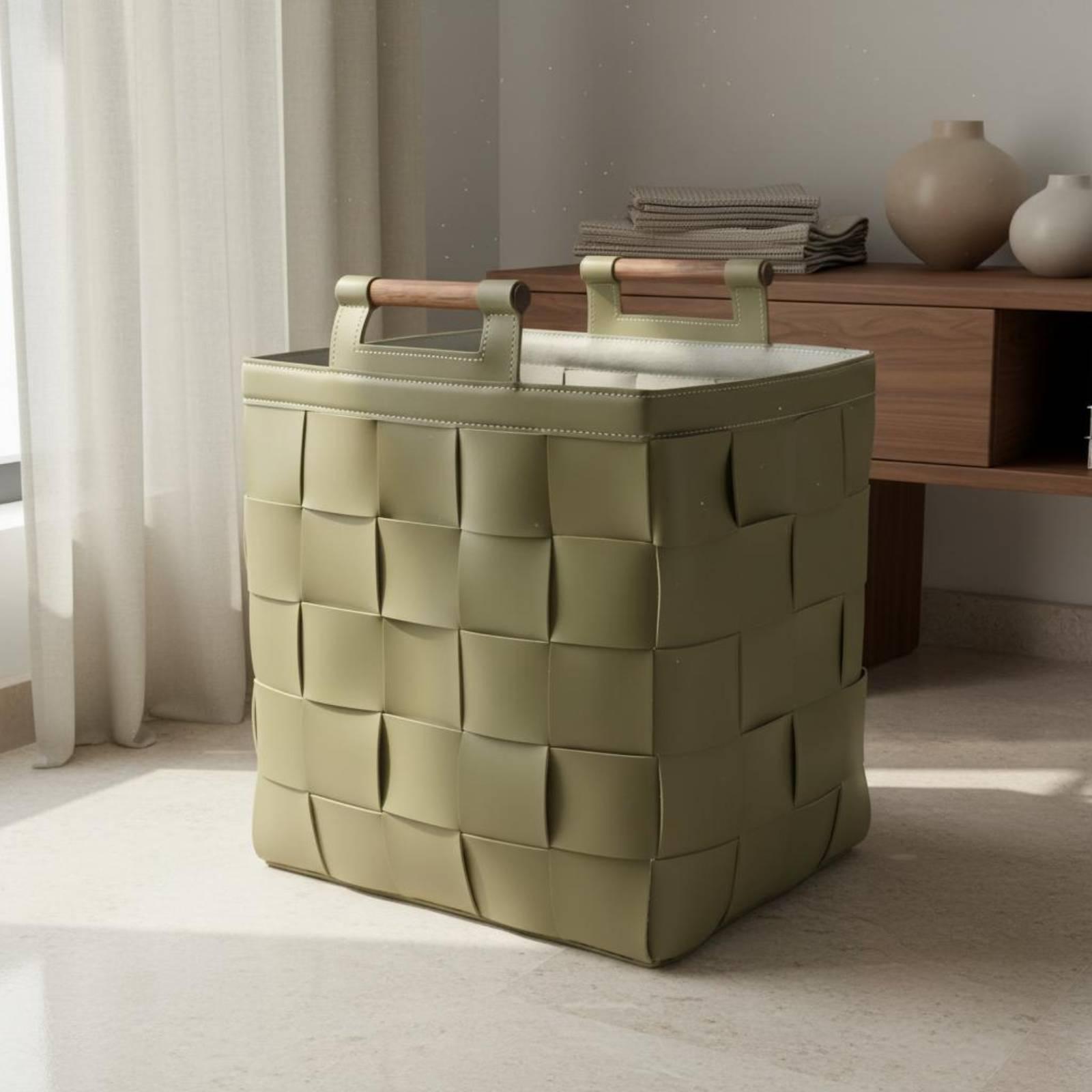 Woven Leather Basket Rigid Str - đánh giá và giá Top Handle Structured
