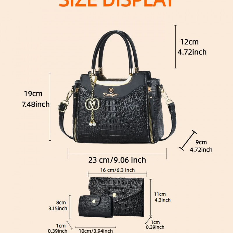 Women's Crocodile Texture Hand - đánh giá và giá Women Bags Leather