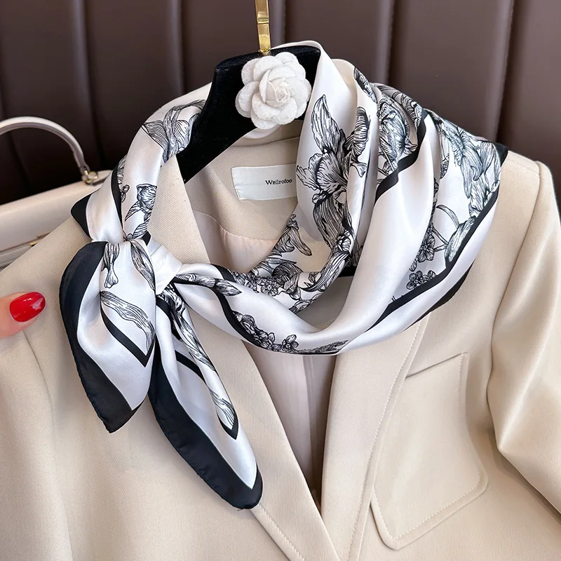 70*70cm Luxury Floral Print Si - đánh giá và giá Women Bags Online