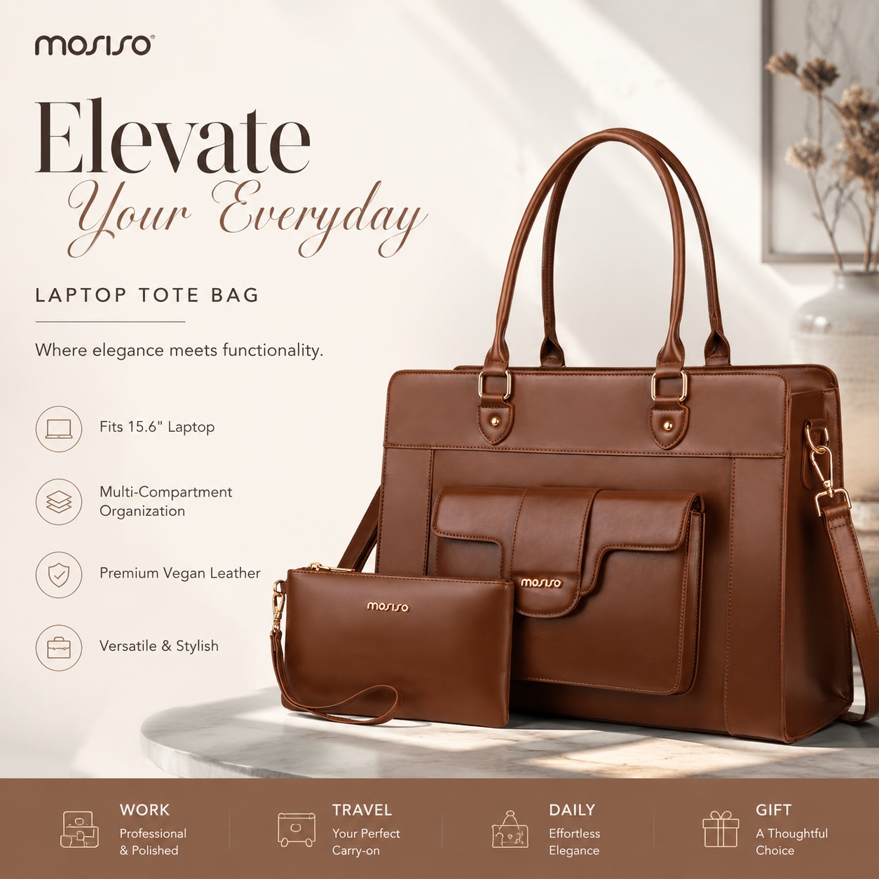 MOSISO Laptop Tote Bag for Wom - đánh giá và giá Women Bags With Laptop Compartment