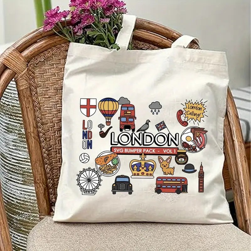 London UK Graphic Canvas Tote  - đánh giá và giá Women Bags Uk