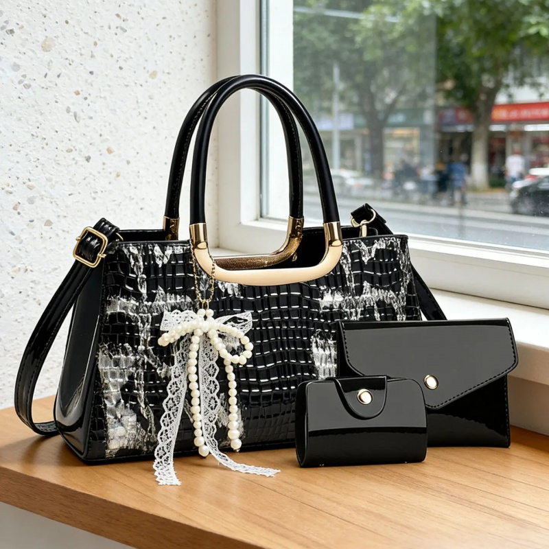Women's Handbag Set, Crocodile - đánh giá và giá Women Bags Leather