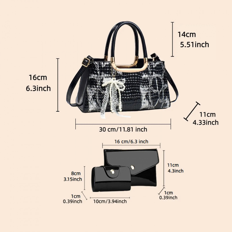 Women's Handbag Set, Crocodile - đánh giá và giá Women Bags Leather