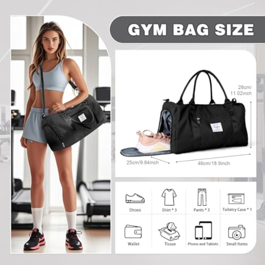 Small Black Sports Gym Duffel  - đánh giá và giá Women Bags Leather