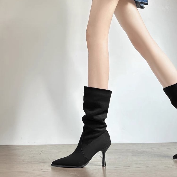 Cow Suede Mid-calf Modern Boot - đánh giá và giá Women Bags Sale
