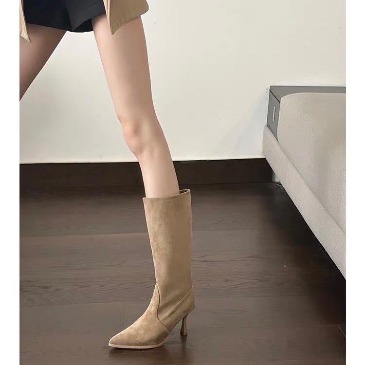 Cow Suede Mid-calf Modern Boot - đánh giá và giá Women Bags Sale