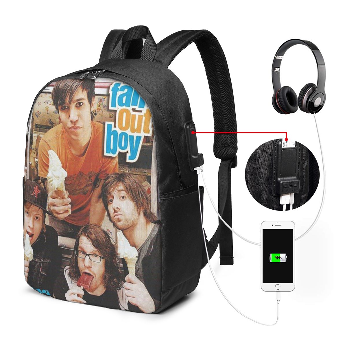 Fall Out Boy Backpack Travel N - đánh giá và giá Women Bags For Laptop