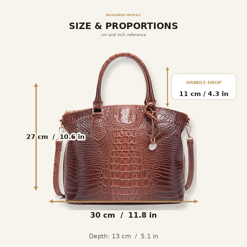 Women's Vintage Crocodile Patt - đánh giá và giá Top Handle Structured