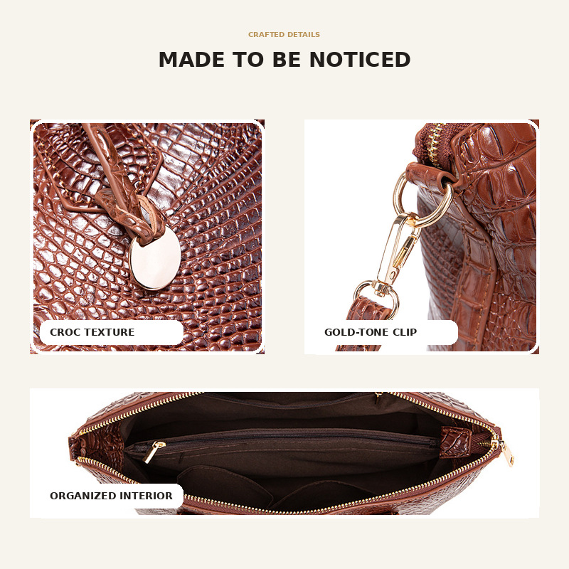 Women's Vintage Crocodile Patt - đánh giá và giá Top Handle Structured